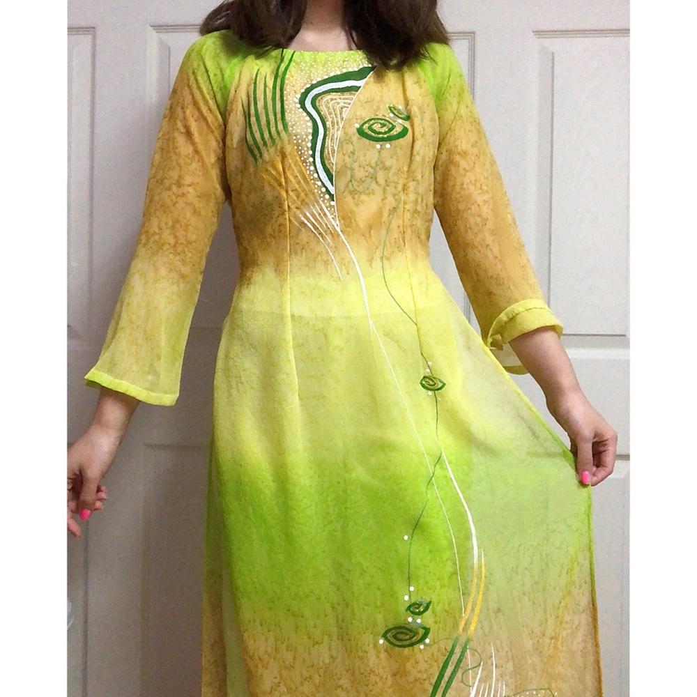 Earth Tones Vietnamese Traditional Ao Dai